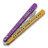 BBbarfly Barracuda Milled balisong trainer, Purple And Gold