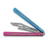 BBbarfly Barracuda Milled balisong trainer, Pink And Light Blue