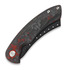 Red Horse Knife Works Hell Razor P Red Marbled Carbon Fiber folding knife, PVD Black
