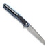 Kansept Knives Arcus Framelock Blue Anodized Ti/Twill CF foldekniv