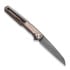 Kansept Knives Arcus Framelock Damascus סכין מתקפלת, Bronze Ti/Brown Micarta