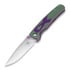 Kizer Cutlery Fighter Linerlock 折り畳みナイフ, Purple/Green G-10, Satin