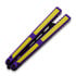 Couteau papillon d'entraînement Balisong Flipping BionicOSi Purple Aluminum/Yellow G-10