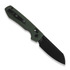 Vosteed Raccoon Crossbar - Micarta Green - B/W Cleaver folding knife