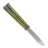 Нож бабочка Hom Design Chimera V2, Stonewashed Ti/Yellow & Green G-10