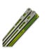 Hom Design Chimera V2 butterfly knife, Stonewashed Ti/Yellow & Green G-10