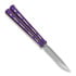 Hom Design Chimera V2 balisong, Purple Anodized Ti, White/Tifanny Blue G-10