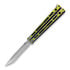 Hom Design Chimera V2 butterfly knife, Aqua/Gold Anodized Ti, Carbon Fiber