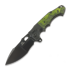 Andre de Villiers Alpha Mini All Black 折り畳みナイフ, Green Carbon Fibre