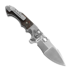 Andre de Villiers Alpha Mini sulankstomas peilis, Satin/Red Carbon Fibre