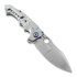 Andre de Villiers Alpha S folding knife, Satin/Ti/Blue/Frag