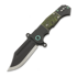 Andre de Villiers Badlands 2 Kalguard sulankstomas peilis, Green/Black Fat Carbon