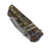 Andre de Villiers Invader sulankstomas peilis, Damascus, Gold CF, Acid Rain