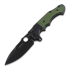 Andre de Villiers Mini Pitboss Black kääntöveitsi, Green G10