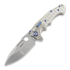 Andre de Villiers Pitboss 2 折叠刀, Bead Blasted Ti Frag/Blue