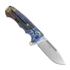 Coltello pieghevole Andre de Villiers Ratel, Acid Rain/Blue Carbon Fibre