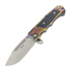 Andre de Villiers Ratel Satin sulankstomas peilis, Acid Rain & Black/Blue Carbon Fiber