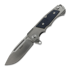 Coltello pieghevole Andre de Villiers Ratel, Satin/Blue Carbon Fibre