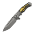 Andre de Villiers Ronin BL sulankstomas peilis, Gold & Black Kirinite
