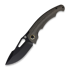 Artisan Cutlery Xcellerator sulankstomas peilis, Black PVD, OD Green Micarta