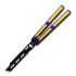 Тренировочный балисонг Balisong Flipping BionicOSi Purple Aluminum/Yellow G-10