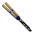 Balisong Flipping BionicOSi Purple Aluminum/Yellow G-10 balisong trainer
