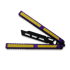 Тренировочный балисонг Balisong Flipping BionicOSi Purple Aluminum/Yellow G-10