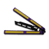 Balisong Flipping BionicOSi Purple Aluminum/Yellow G-10 balisong trainer