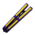 Balisong Flipping BionicOSi Purple Aluminum/Yellow G-10 perhosveitsi harjoitteluun