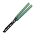 Тренировочный балисонг Balisong Flipping BionicOSi Teal Aluminum/Green G-10