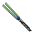 Balisong Flipping BionicOSi Teal Aluminum/Green G-10 perhosveitsi harjoitteluun
