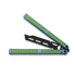 Balisong trainer Balisong Flipping BionicOSi Teal Aluminum/Green G-10