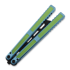 Balisong trainer Balisong Flipping BionicOSi Teal Aluminum/Green G-10