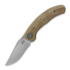Bastards Knives Vega sulankstomas peilis, Brown Canvas Micarta