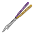 Тренировочный балисонг BBbarfly Barracuda Milled, Purple And Gold