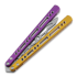 Тренировочный балисонг BBbarfly Barracuda Milled, Purple And Gold