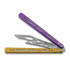 BBbarfly Barracuda Milled balisong trainer, Purple And Gold
