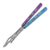 BBbarfly Barracuda Milled balisong trainer, Purple And Light Blue