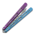 BBbarfly Barracuda Milled balisong trainer, Purple And Light Blue