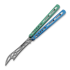 BBbarfly HS Talon Style opener V2 balisong trainer, Blue And Green