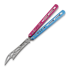 BBbarfly HS Talon Style Opener ZX-1 balisong trainer, Blue And Pink