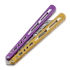 Balisong trainer BBbarfly HS Talon Style Opener ZX-1, Purple And Gold