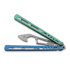 BBbarfly KS Knife Style opener V2 perhosveitsi harjoitteluun, Blue And Green