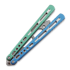 BBbarfly KS Knife Style opener V2 perhosveitsi harjoitteluun, Blue And Green