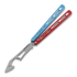 BBbarfly KS Knife Style Opener ZX-1 balisong trainer, Red And Blue