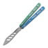 BBbarfly Trainer V2 balisong trainer, Blue And Green