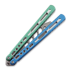 BBbarfly Trainer V2 balisong trainer, Blue And Green