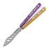 Navaja mariposa de entrenamiento BBbarfly Trainer ZX-1, Purple And Gold