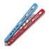 Couteau papillon d'entraînement BBbarfly Trainer ZX-1, Red And Blue