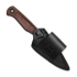Benchmade Dacian Magnacut Blue Titanium Cerakote knife, brown canvas micarta, leather sheath 203BT-03